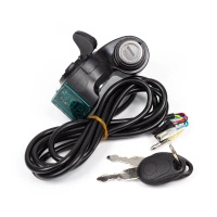 Thumb throttle lever with ignition switch and 10-100V voltmeter