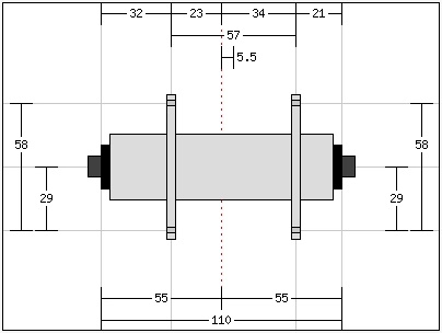 Front hub 20mm 36H